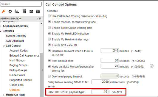 Example of payload type field